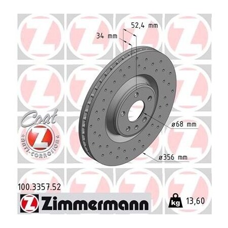 Zimmermann Brake Disc - Sport/Coated, 100335752 100335752
